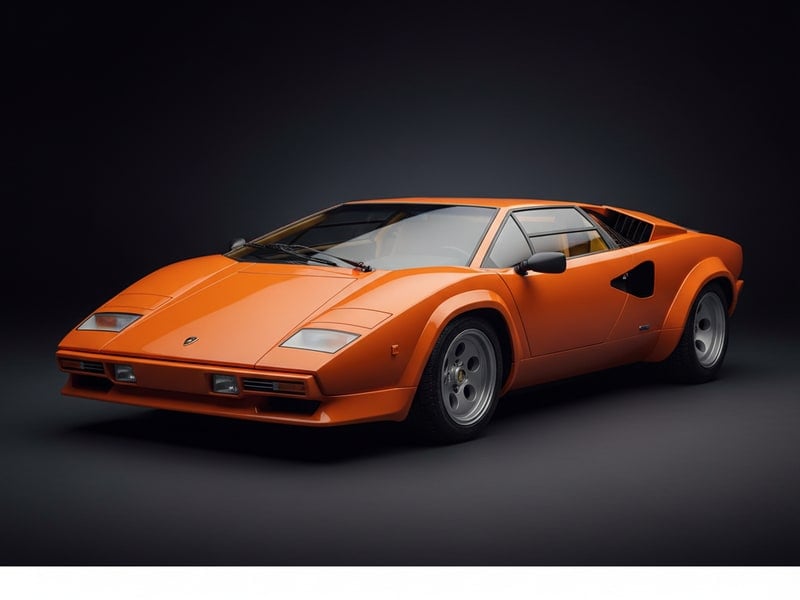 Lamborghini Countach luxury leather floor mats with premium stitching and embroidered logo 1974-1990