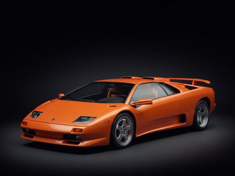 Lamborghini Diablo luxury leather floor mats with premium stitching and embroidered logo 1990-2001